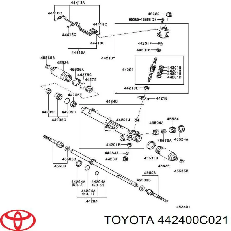 Engranaje de dirección Toyota 442400C021 precio, desde 479,59 EUR