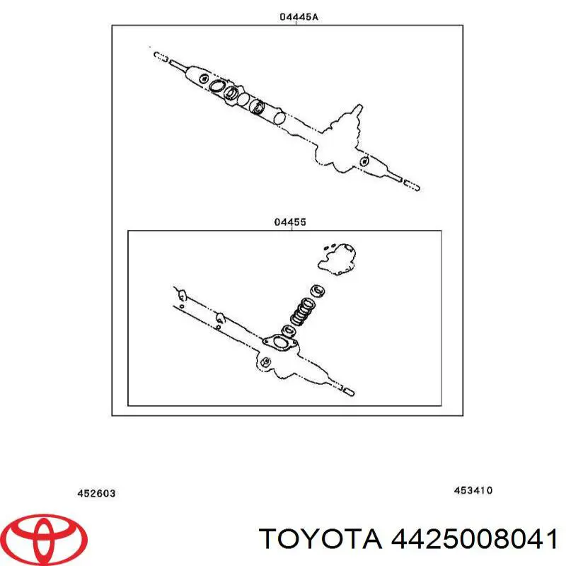 4425008041 Toyota cremallera de dirección