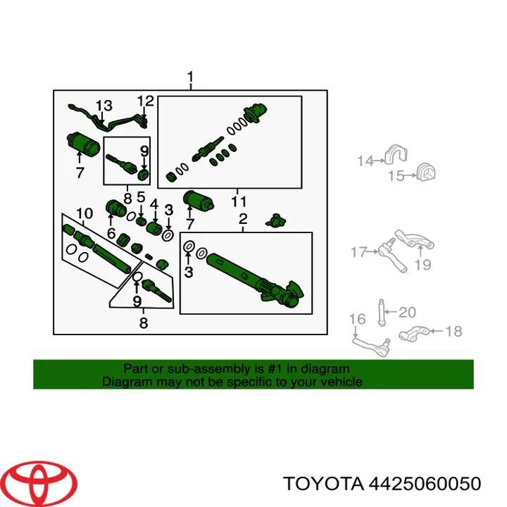 LC10060020 Toyota cremallera de dirección