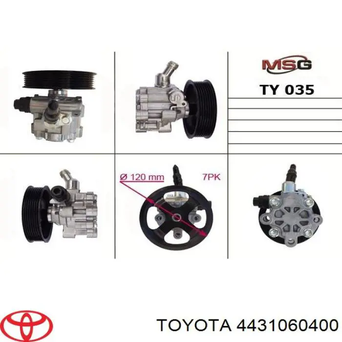 Bomba de dirección asistida  Toyota 4431060400 precio, desde 109,62 EUR