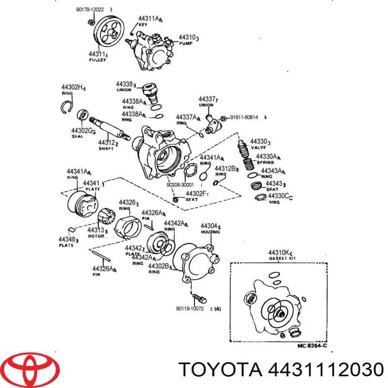 Polea de la bomba de dirección asistida Toyota 4431112030 precio, desde 229,80 EUR