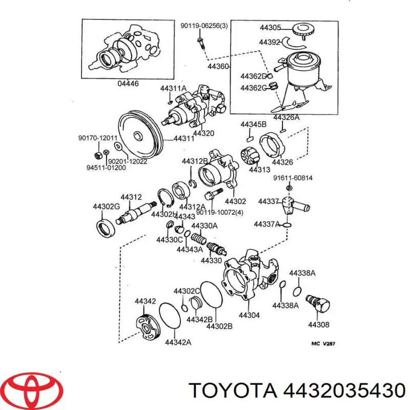 4432035270 Toyota bomba de dirección