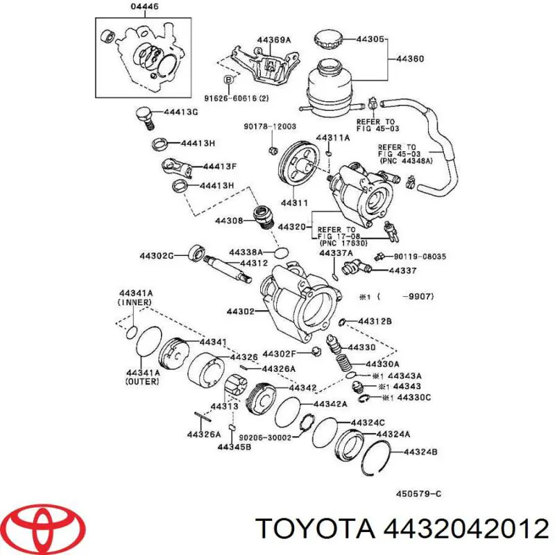 Bomba de dirección asistida  Toyota 4432042012 precio, desde 1266,07 EUR
