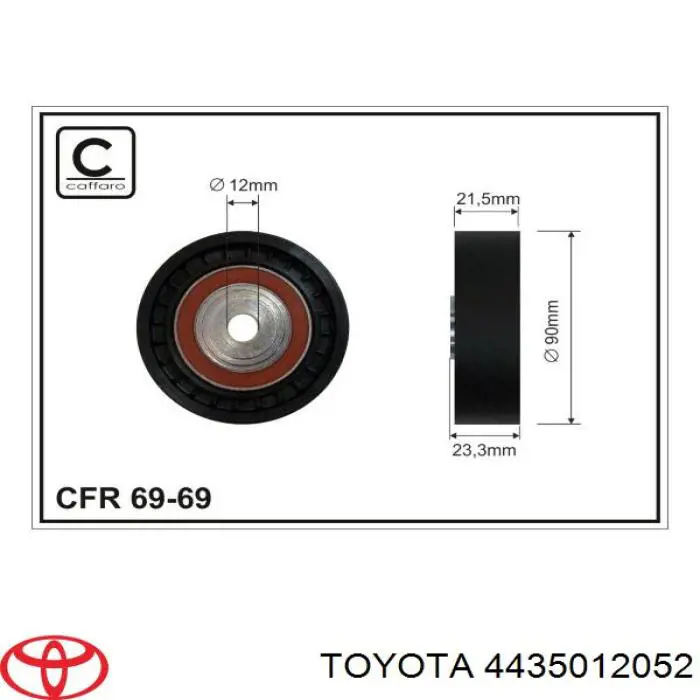 4435012052 Toyota polea tensora correa poli v