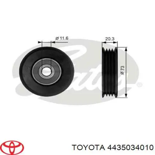 Comprar 4435034010 Toyota Polea tensora, correa poli V