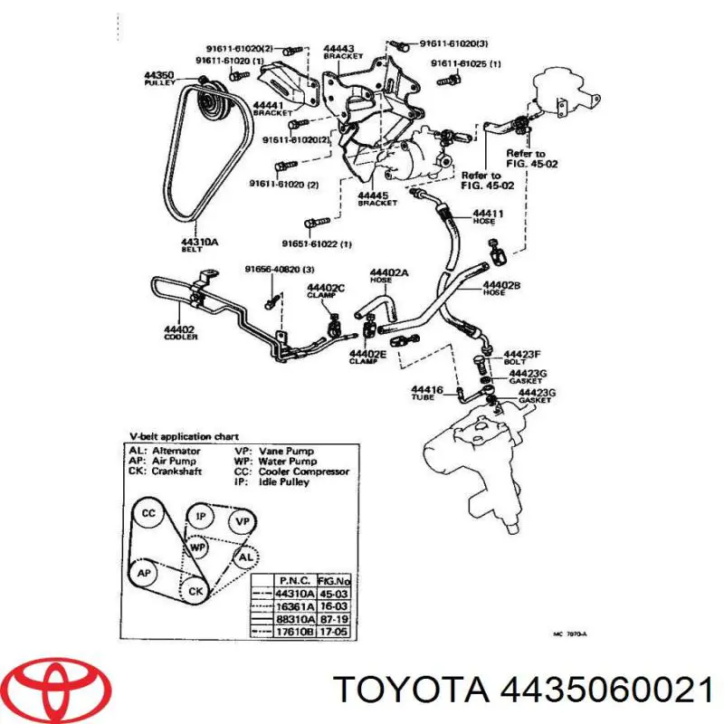 4435060021 Toyota Polea tensora
