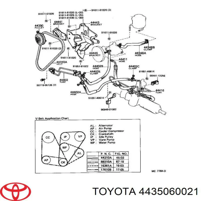 Polea tensora correa poli V 4435060021 Toyota