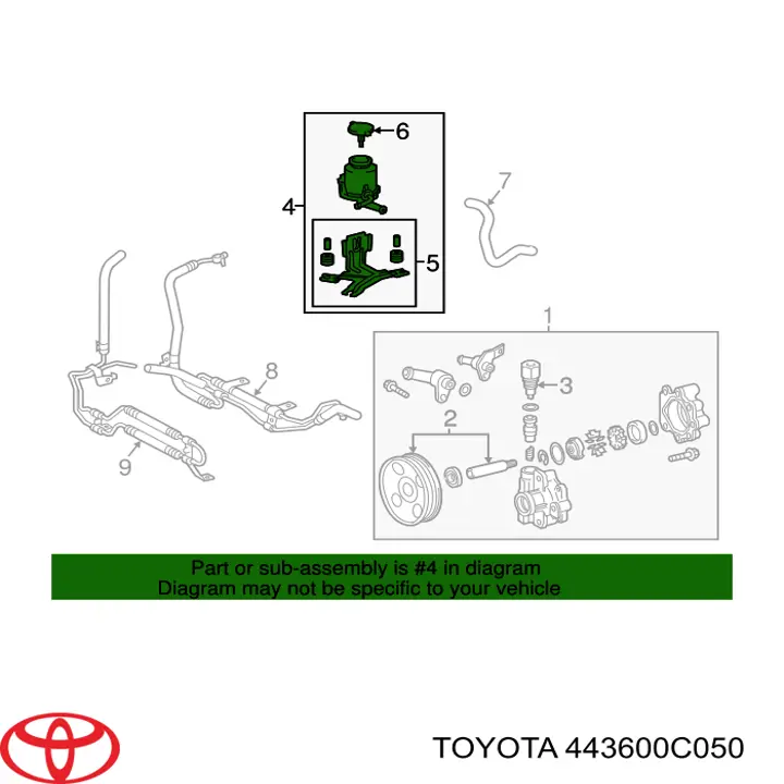 443600C050 Toyota depósito de bomba de dirección hidráulica