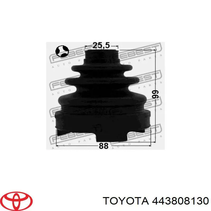 443808130 Toyota fuelle, árbol de transmisión delantero interior derecho