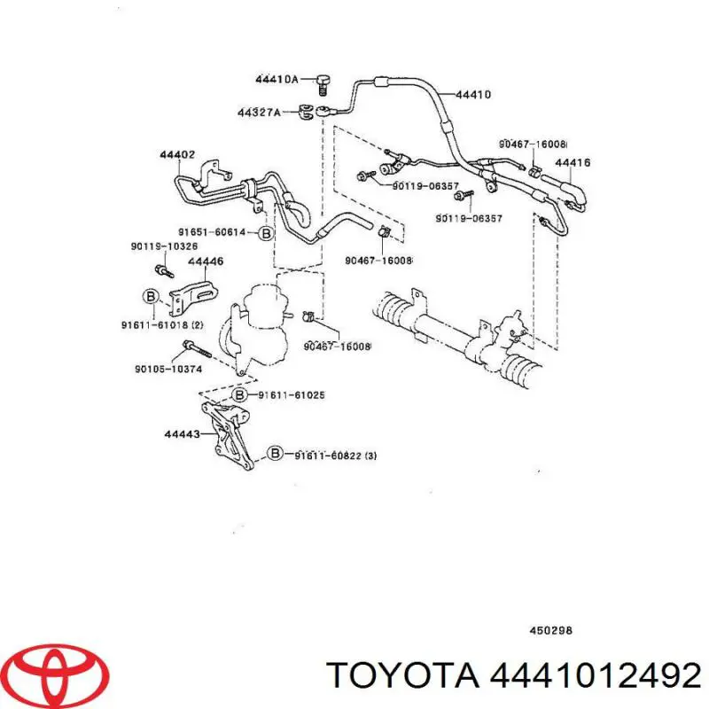 Manguera de alta presión de la dirección asistida desde la bomba hasta la cremallera Toyota 4441012492 precio, desde 33,67 EUR