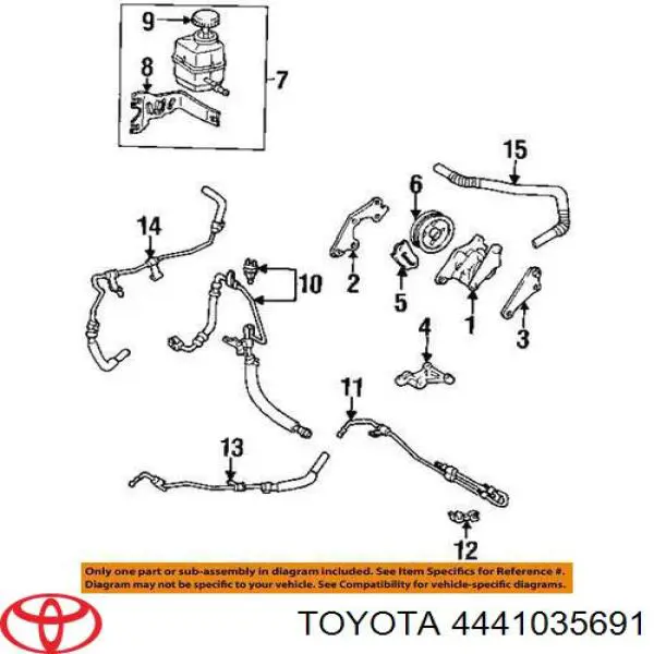 Manguera hidráulica de alta presión, dirección para Toyota 4Runner (GRN21, UZN21)