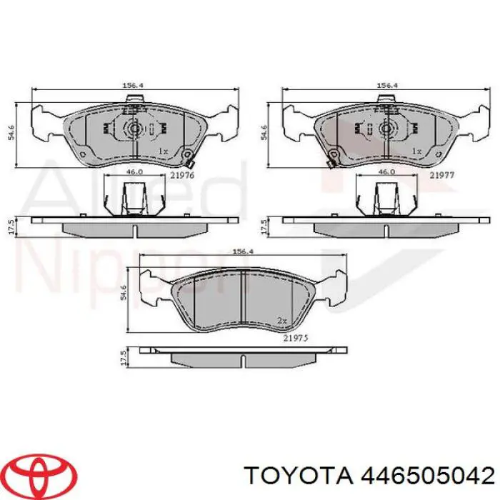 446505042 Toyota pastillas de freno delanteras