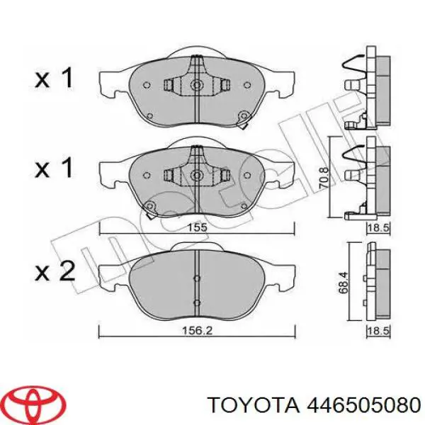 446505080 Toyota pastillas de freno delanteras