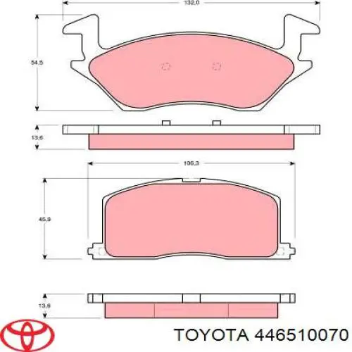 446510070 Toyota pastillas de freno delanteras