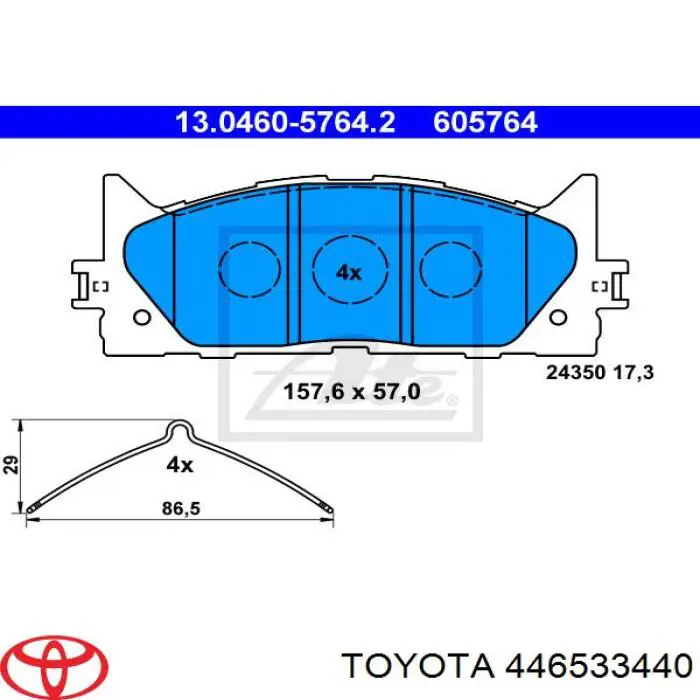 446533440 Toyota pastillas de freno delanteras