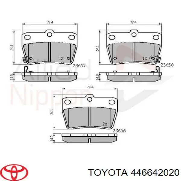 446642020 Toyota pastillas de freno traseras