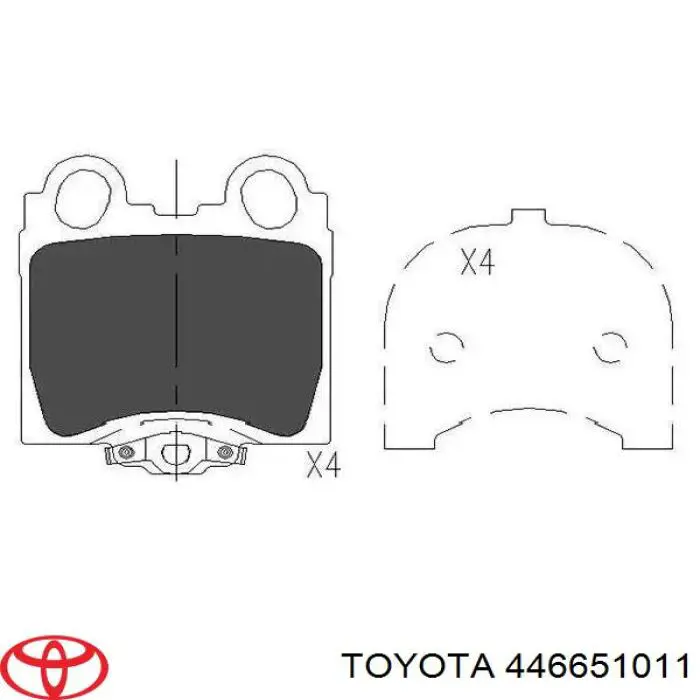 446651011 Toyota pastillas de freno traseras