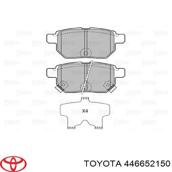 446652150 Toyota pastillas de freno traseras