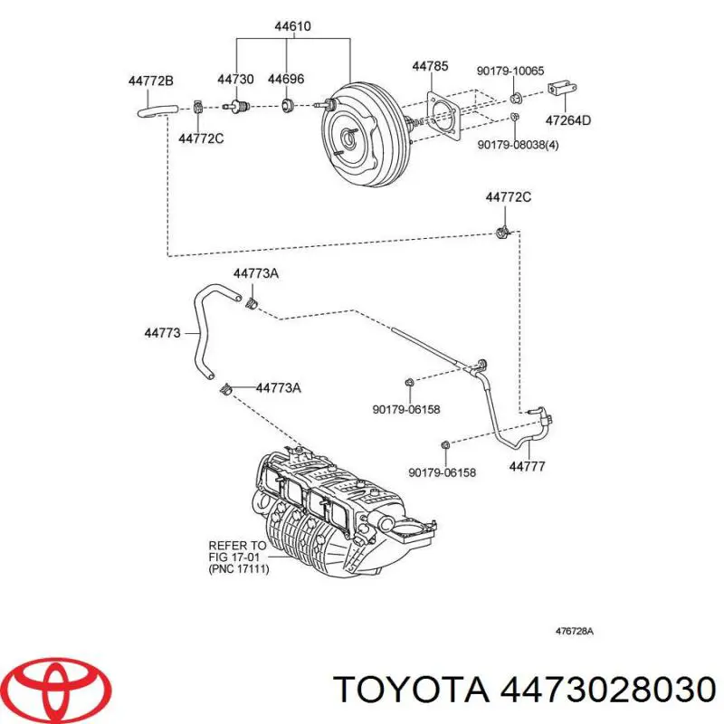 4473028030 Toyota Juego de reparación cilindro de freno principal
