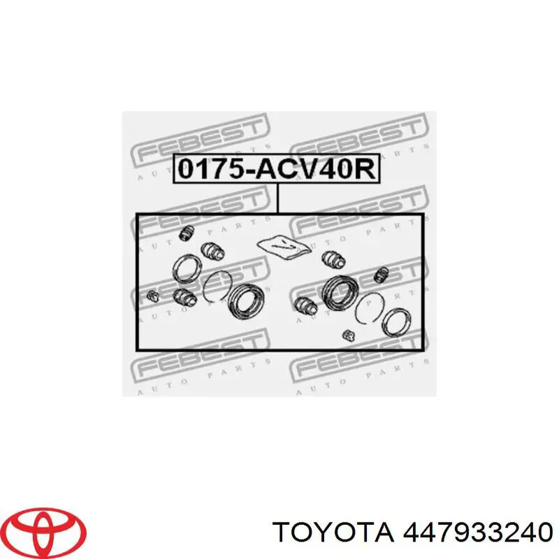 Kit de reparación de pinzas de freno trasero 0447942080 Toyota