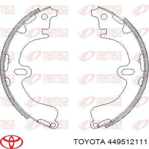 449512111 Toyota zapatas de frenos de tambor traseras