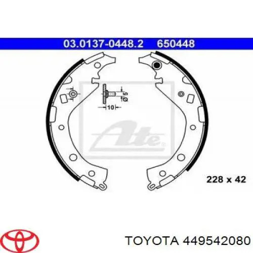 449542080 Toyota zapatas de frenos de tambor traseras