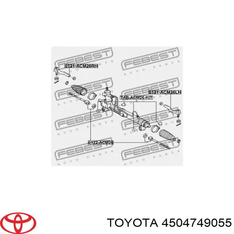 Comprar 4504749055 Toyota Rótula barra de acoplamiento exterior