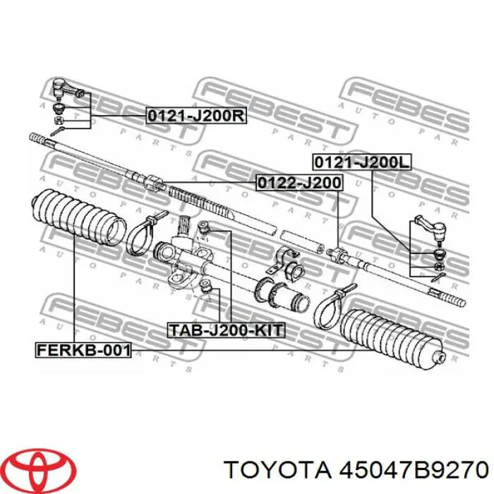 45047B9270 Toyota rótula barra de acoplamiento exterior