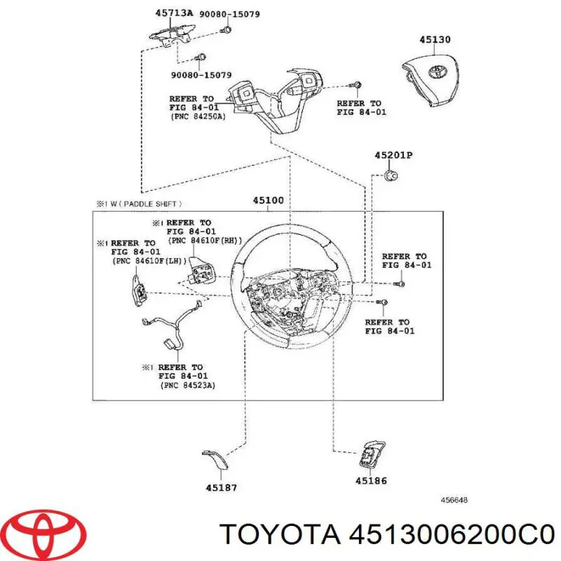 4513006200C0 Toyota airbag del conductor