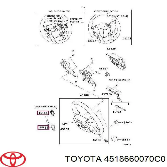 4518660070C0 Toyota ajuate de la columna de direccion
