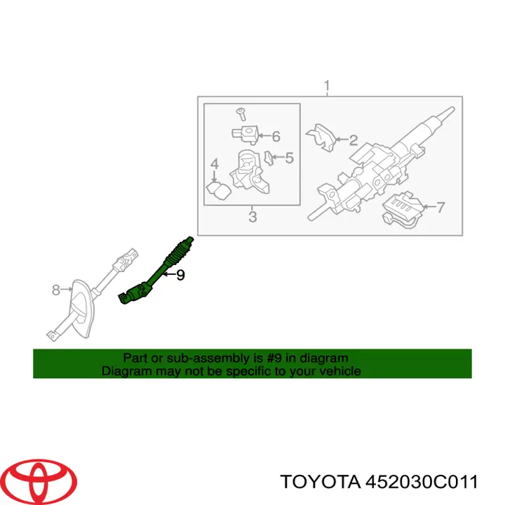 452030C011 Toyota columna de dirección inferior