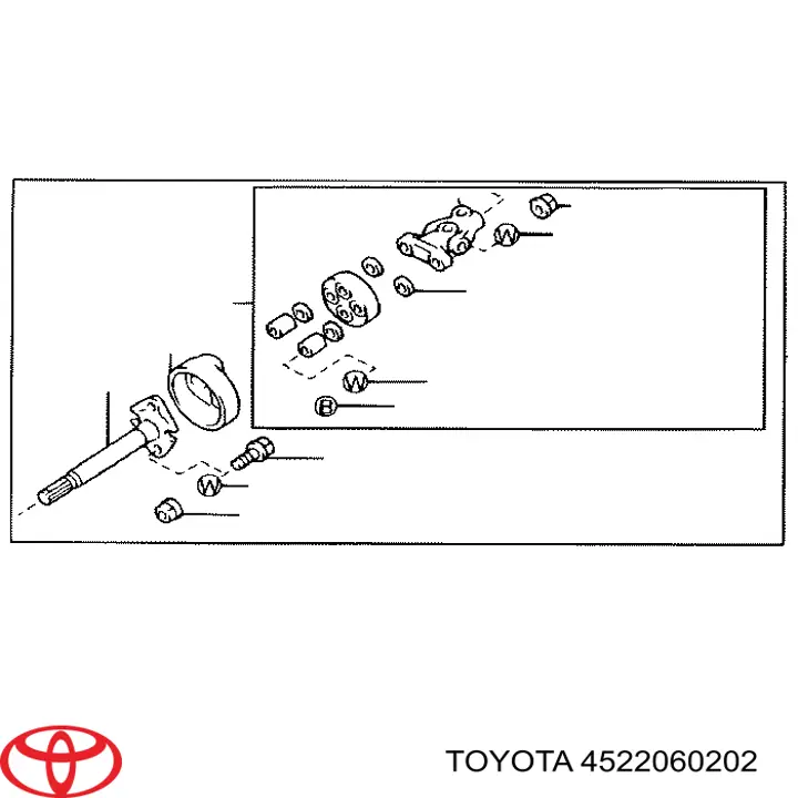 Comprar 4522060201 Toyota Eje superior de la columna de dirección