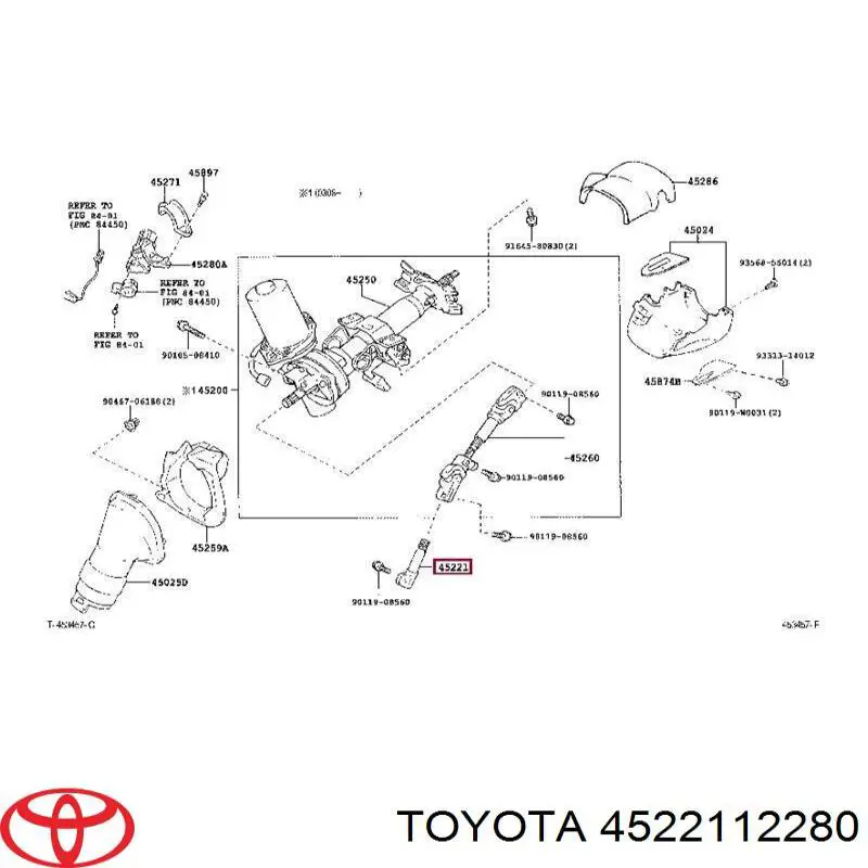 Eje inferior de la columna de dirección Toyota 4522105020 precio, desde 220,04 EUR