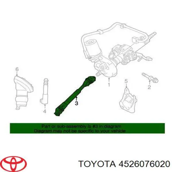 4526076020 Toyota columna de dirección inferior