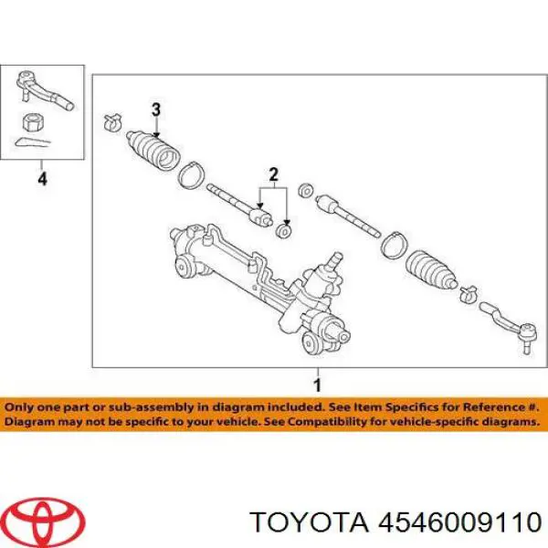 4546009110 Toyota rótula barra de acoplamiento exterior