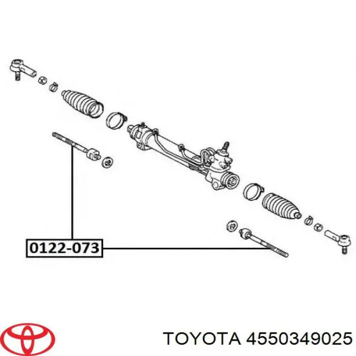 4550349025 Toyota barra de acoplamiento