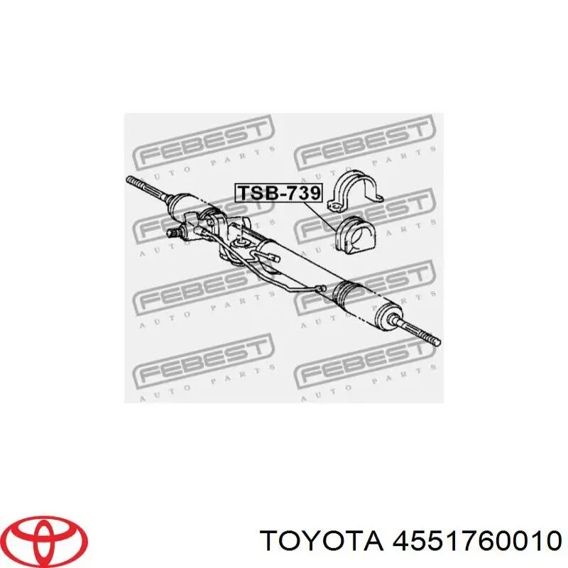 Comprar 4551760010 Toyota Buje de fijación de la cremallera de dirección