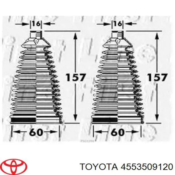 Guardapolvo de dirección Toyota 4553509120 precio, desde 8,23 EUR