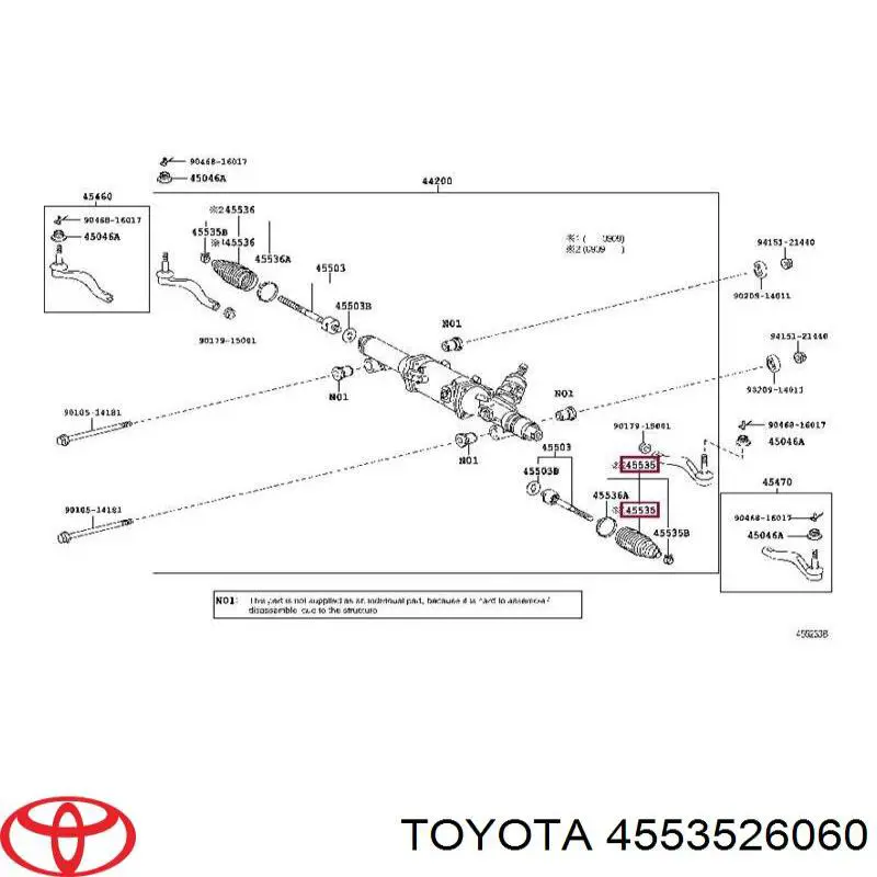 Plumero de dirección para Toyota Liteace (CM3V, KM3V)