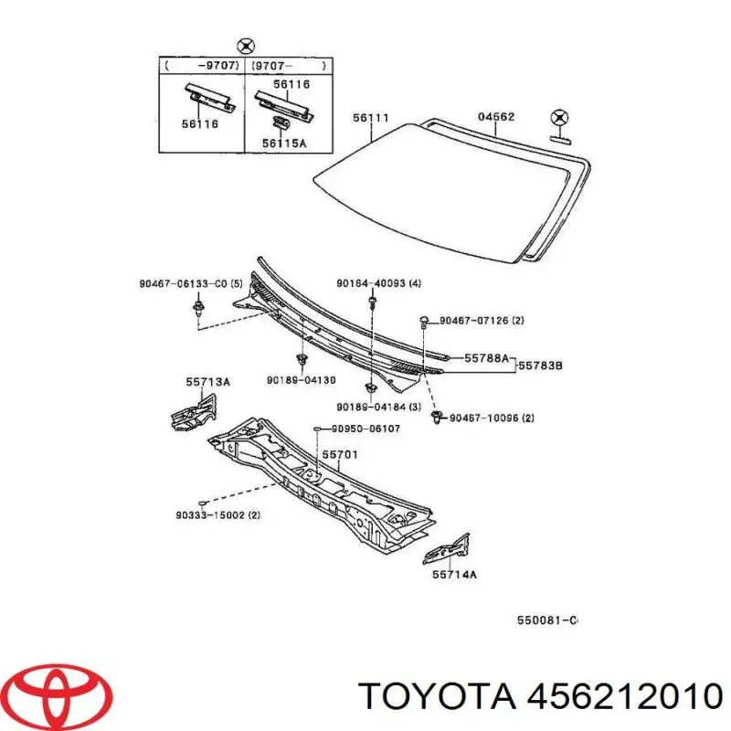 Junta de la luneta trasera Toyota 456212010 precio, desde 84,28 EUR