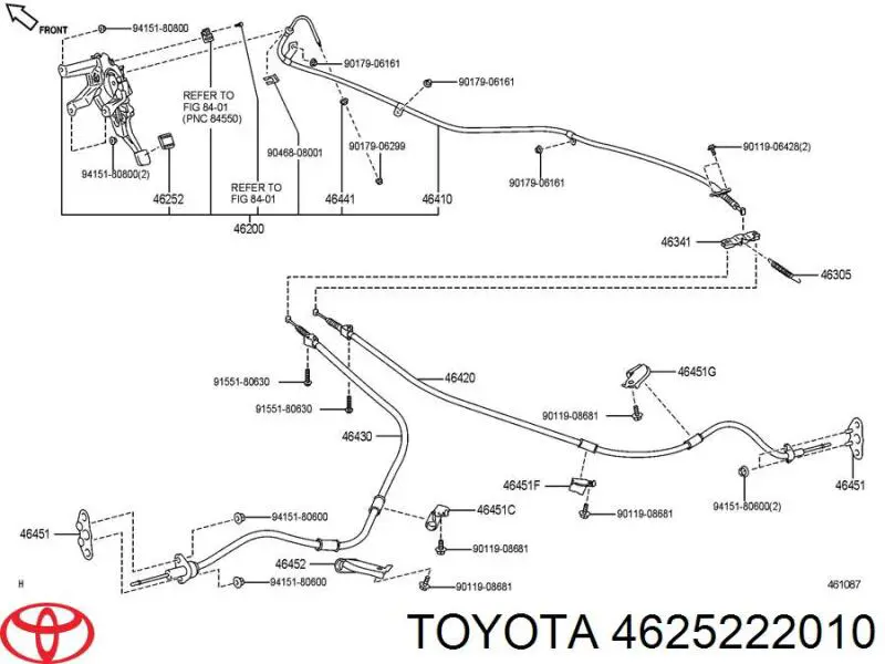Revestimiento de pedal freno de estacionamiento para Toyota Highlander (U4)