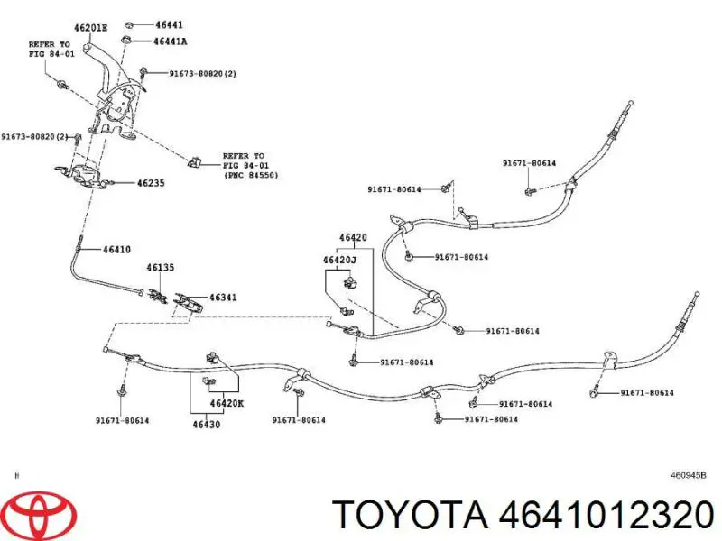 Cable de freno de mano delantero para Toyota Corolla (E15)
