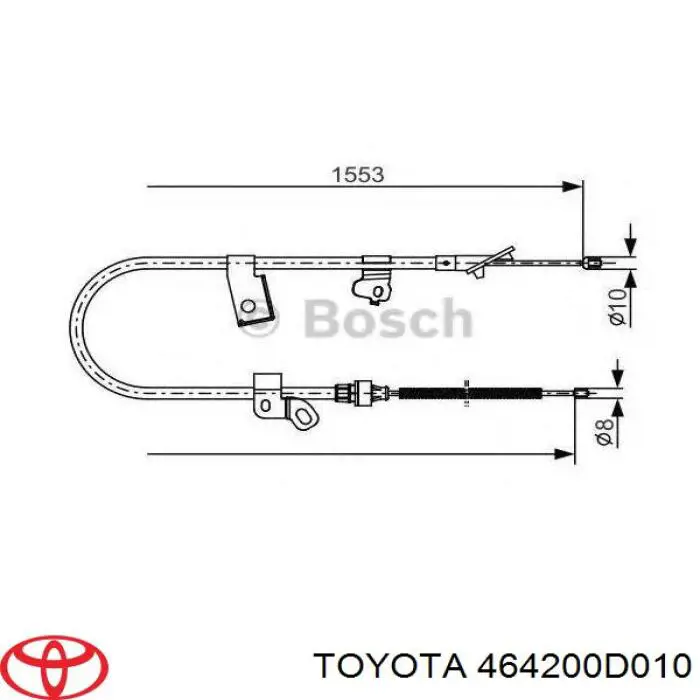 GCH501 TRW cable de freno de mano trasero derecho