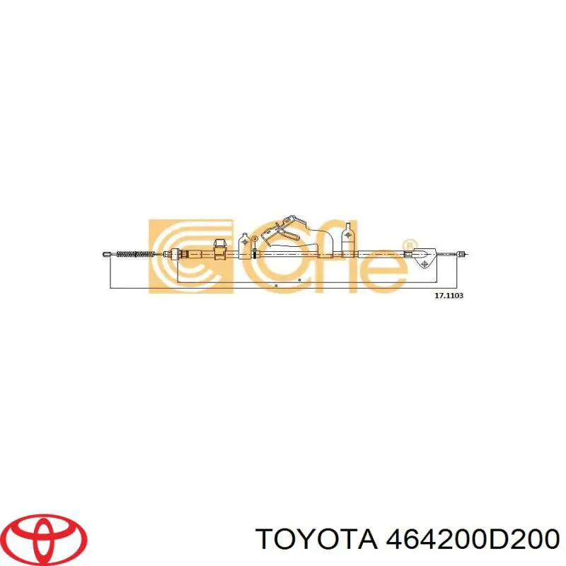 Comprar 464200D200 Toyota Cable de freno de mano trasero derecho