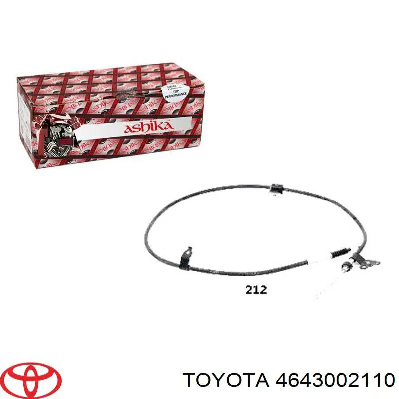 4643002110 Toyota cable de freno de mano trasero izquierdo