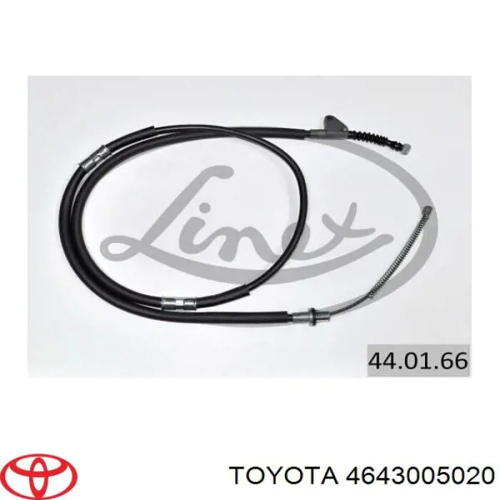 4643005020 Toyota cable de freno de mano trasero izquierdo