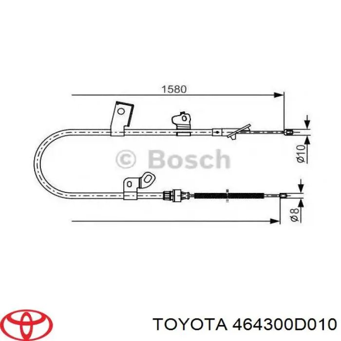 Cable de freno de mano trasero izquierdo para Toyota Yaris (P10)