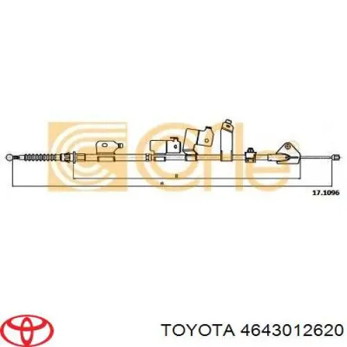 4643012620 Toyota cable de freno de mano trasero izquierdo