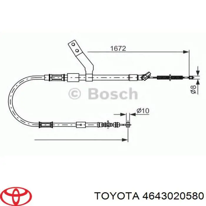 Cable de freno de mano trasero izquierdo BC229 Japan Parts