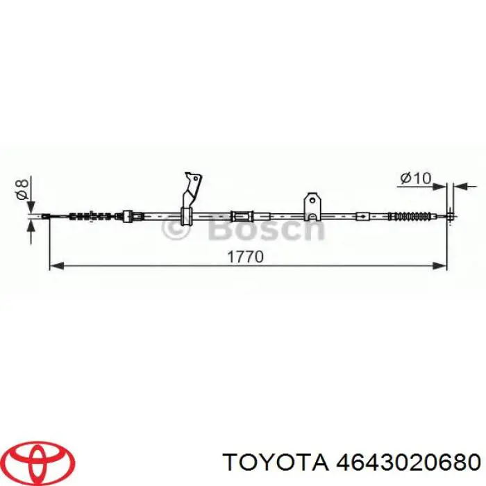 4643020680 Toyota cable de freno de mano trasero izquierdo